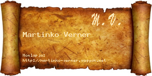 Martinko Verner névjegykártya